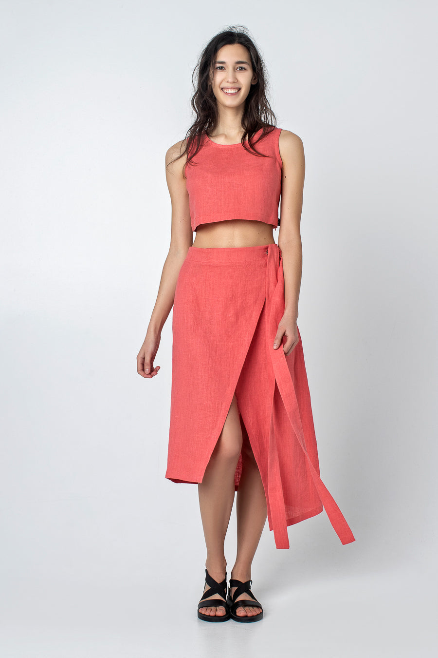 ZETA | Pleated linen skirt - Mezzoroni