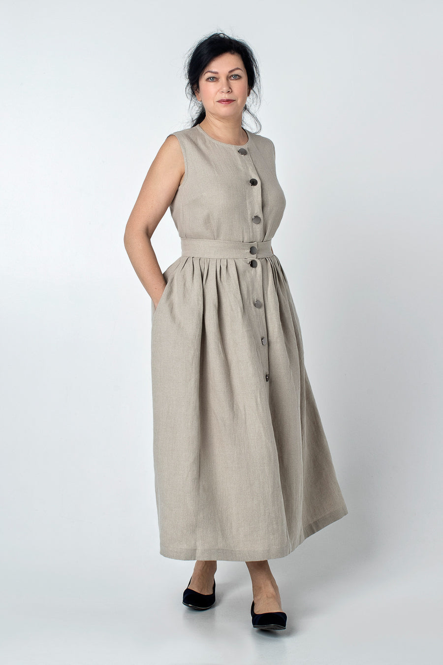KINAYO | Sleeveless linen blouse with buttons - Mezzoroni