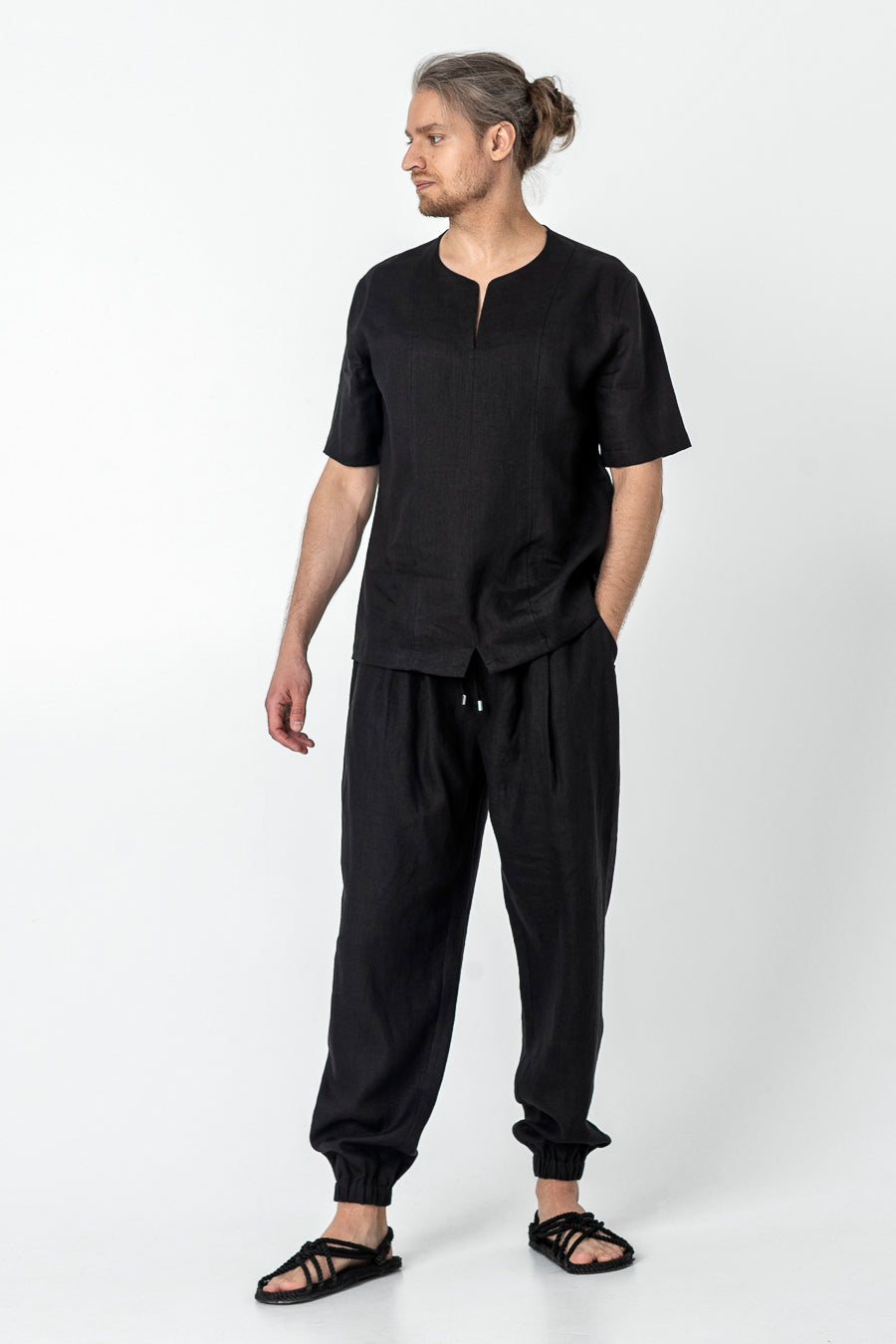 AKITO | Short sleeve linen t shirt for men - Mezzoroni