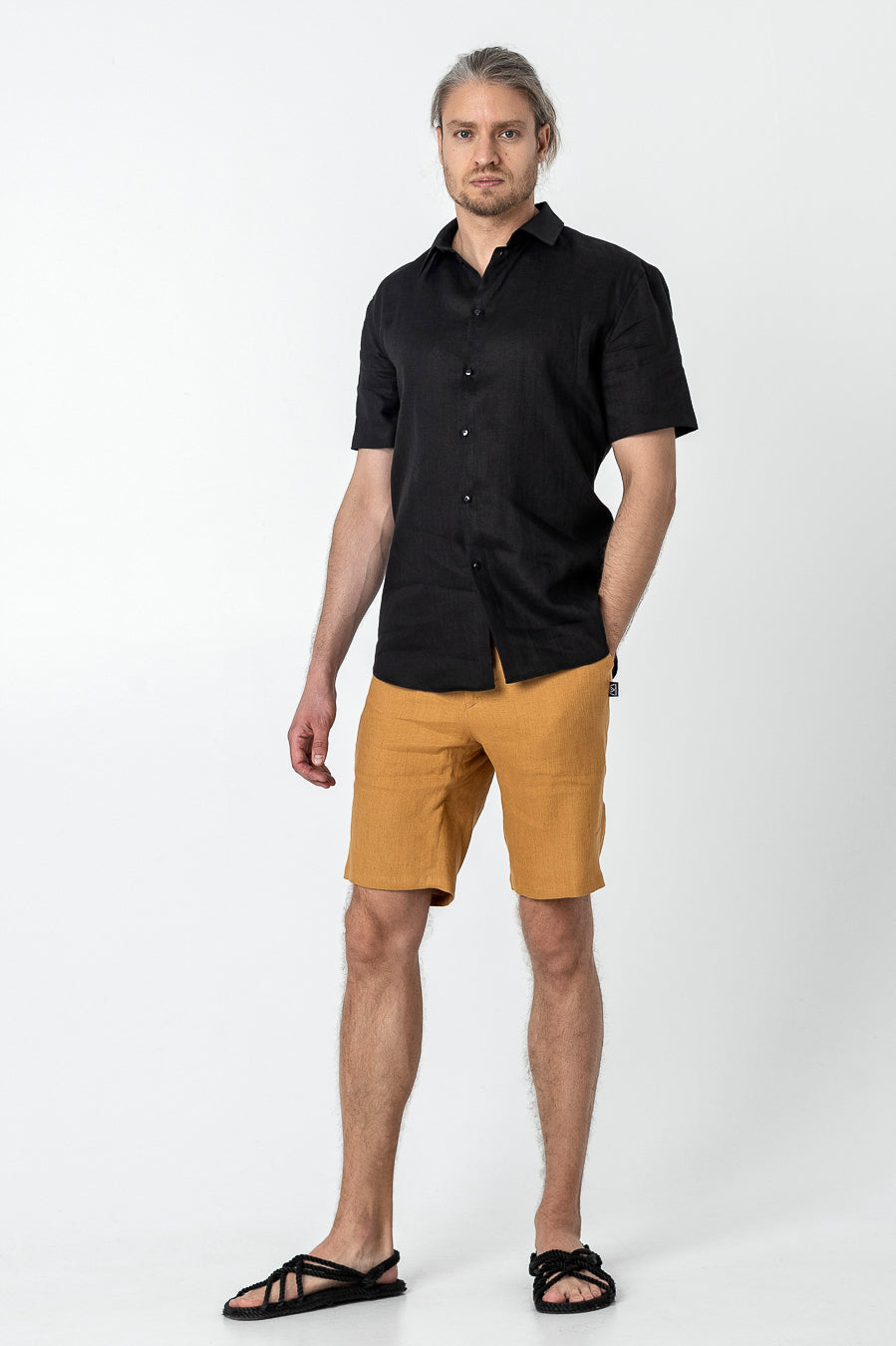 HIROMO | Mens linen blend shorts - Mezzoroni