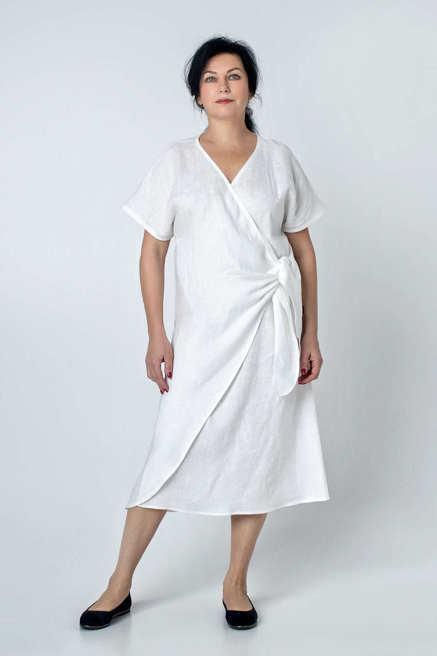 LAYARI | Linen Wrap Dress | Linen Summer Dress - Mezzoroni