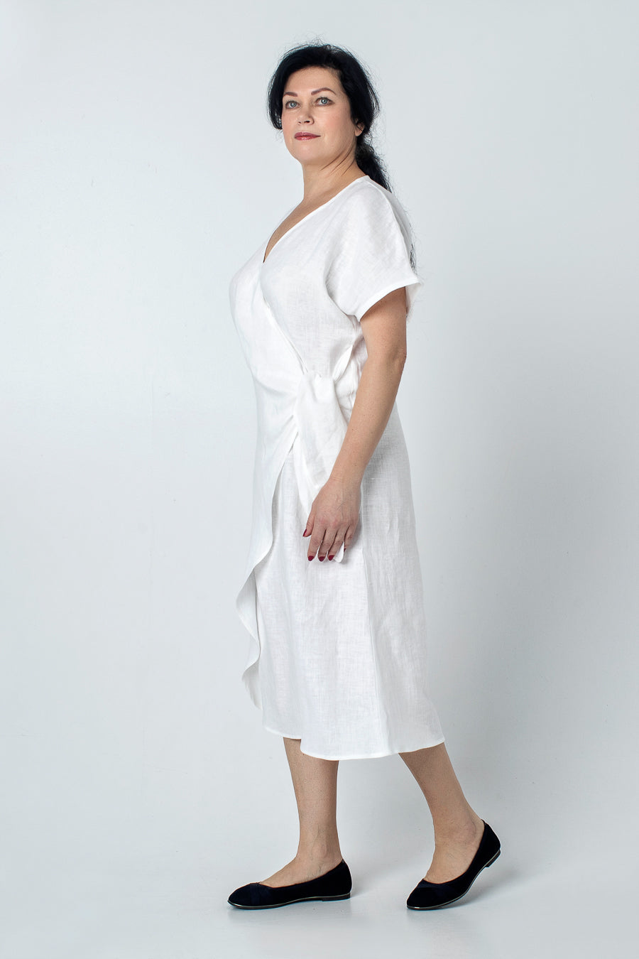 LAYARI | Linen Wrap Dress | Linen Summer Dress - Mezzoroni