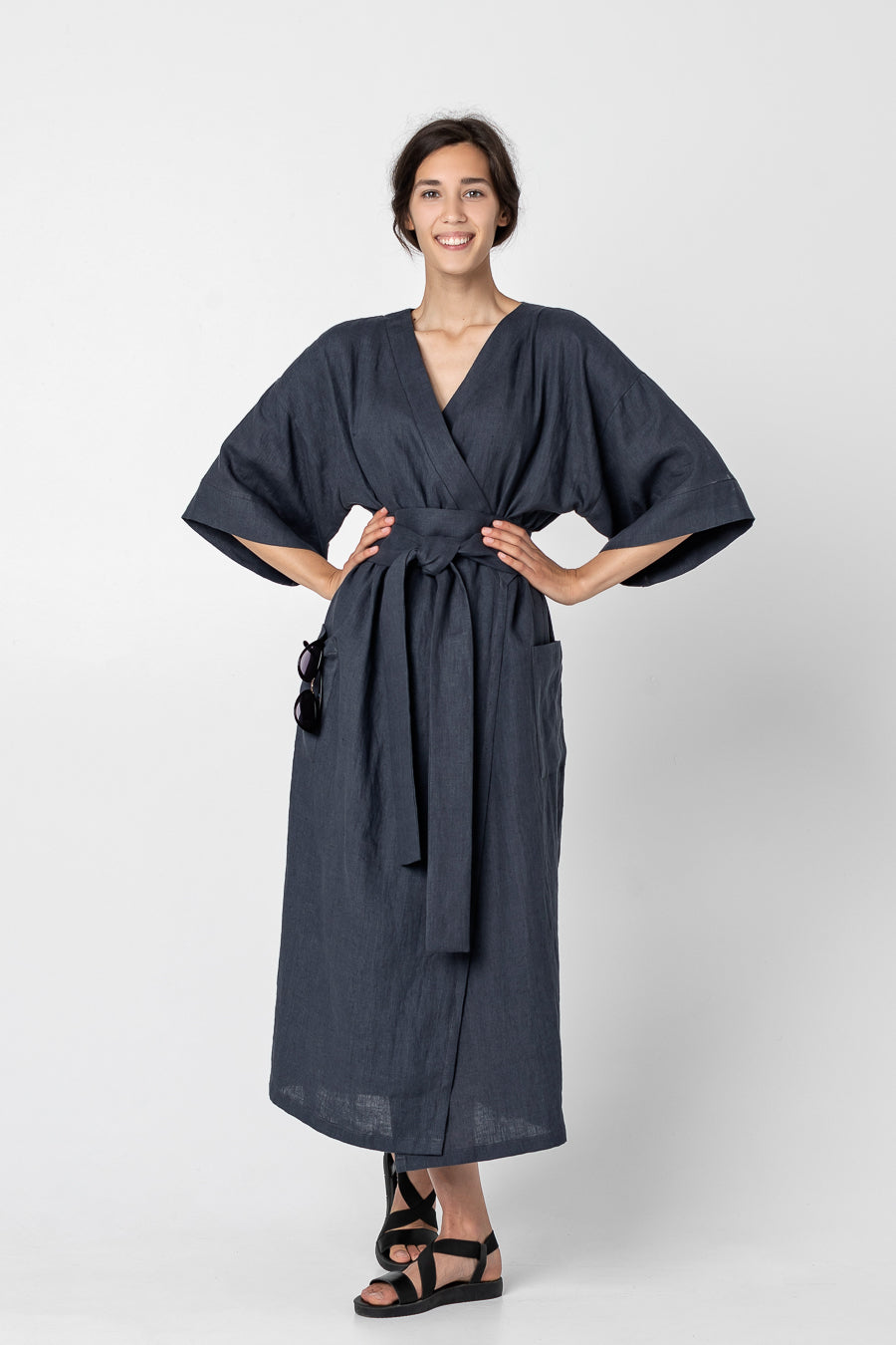 MEZO | Kimono robe linen dress - Mezzoroni
