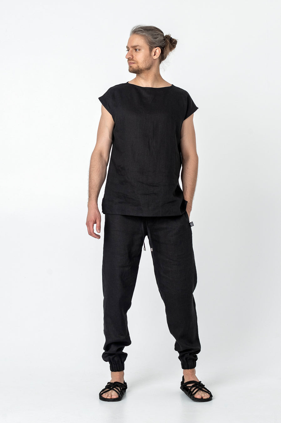 TOSHI | Short sleeve linen t shirt for men - Mezzoroni