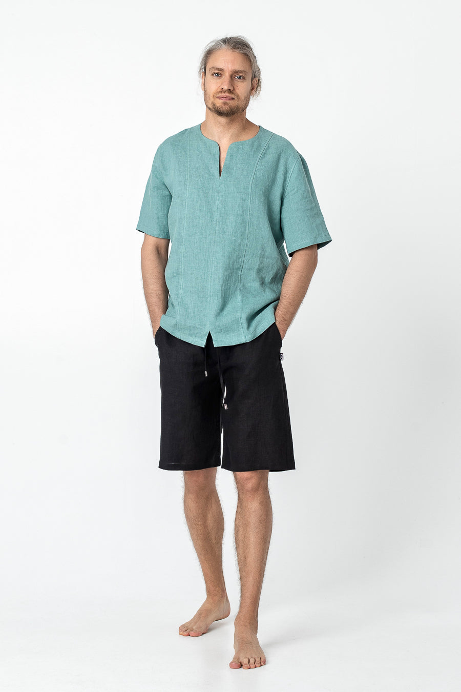 AKITO | Short sleeve linen t shirt for men - Mezzoroni