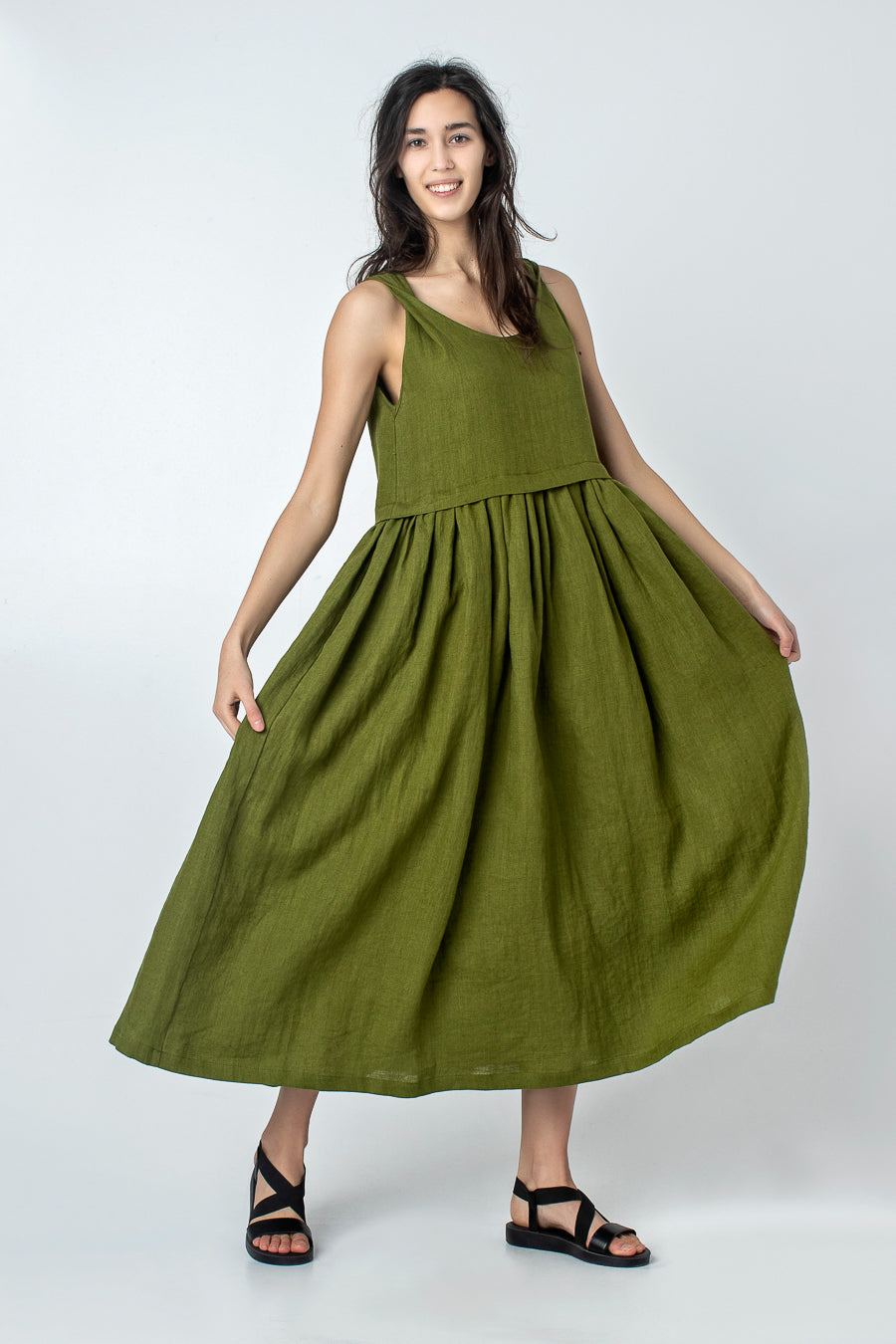 KUKLIA | Linen dress with pockets - Mezzoroni