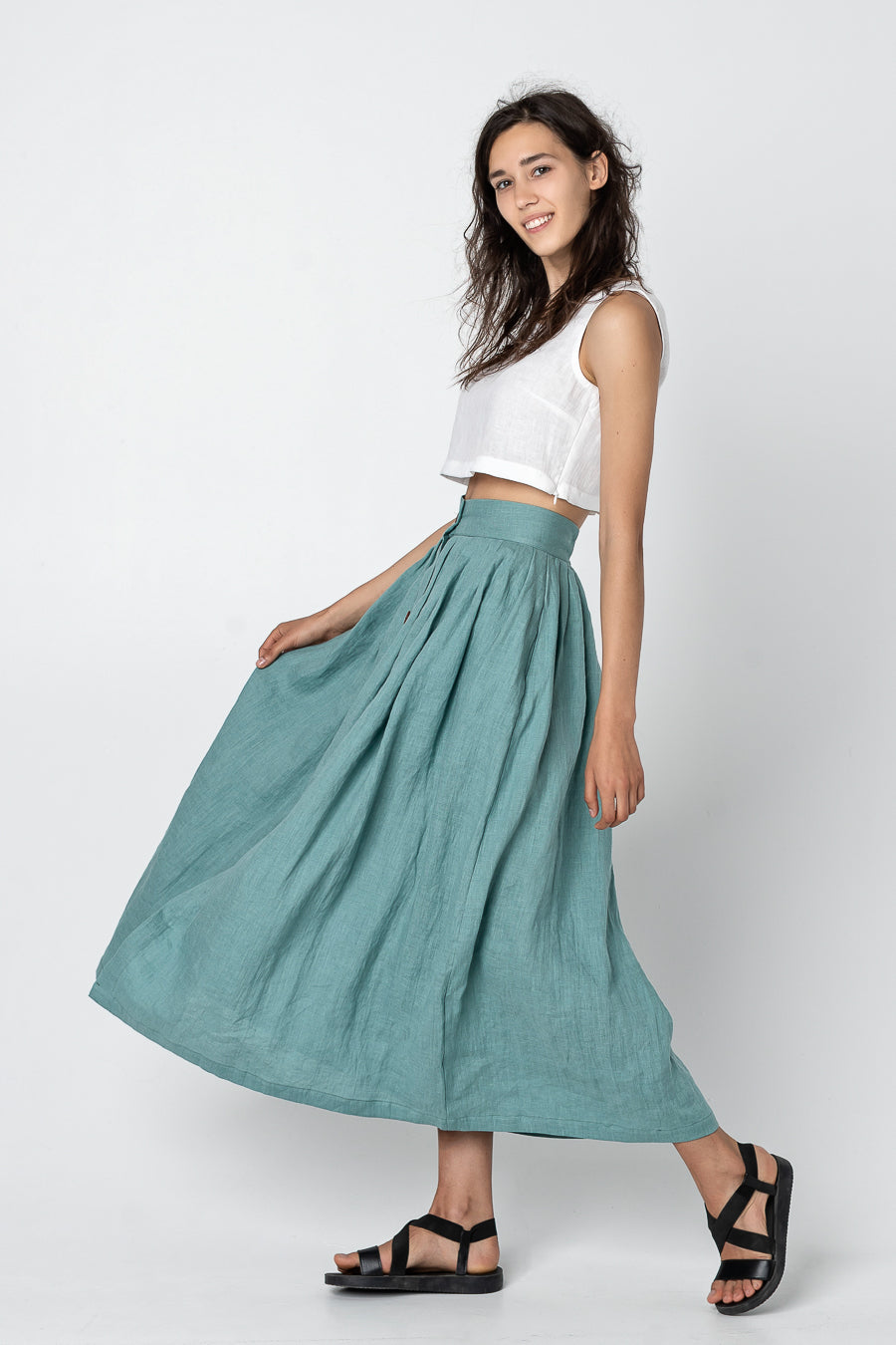 LINDEN | Linen a-line skirt