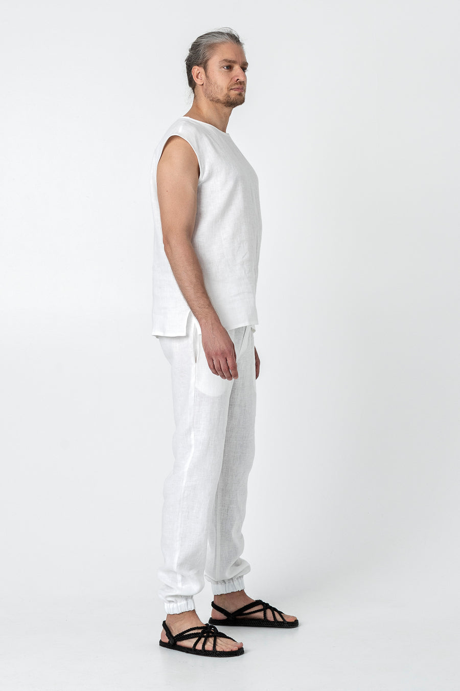 TOSHI | Short sleeve linen t shirt for men - Mezzoroni