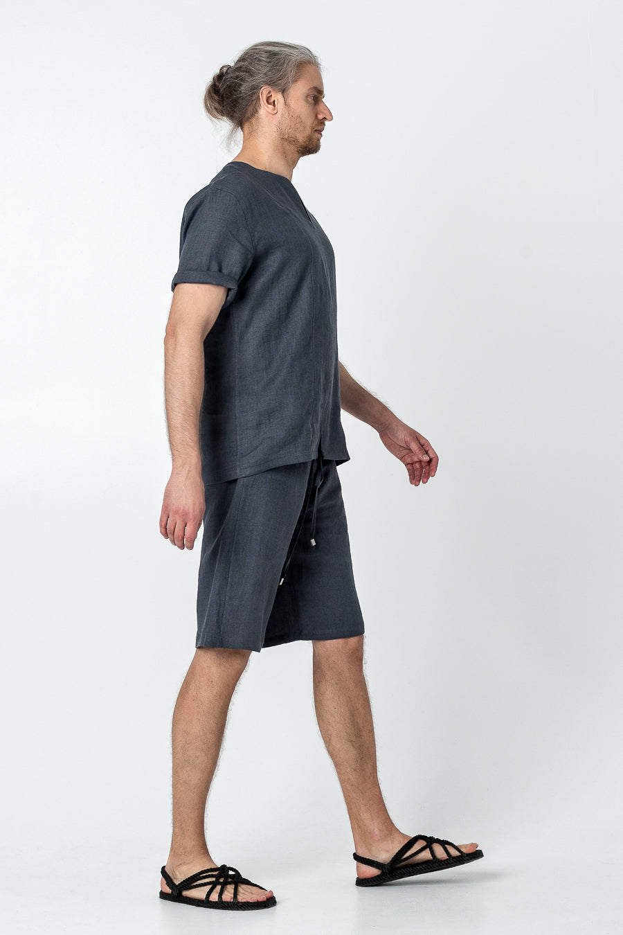 YOSHI | Mens linen drawstring shorts - Mezzoroni