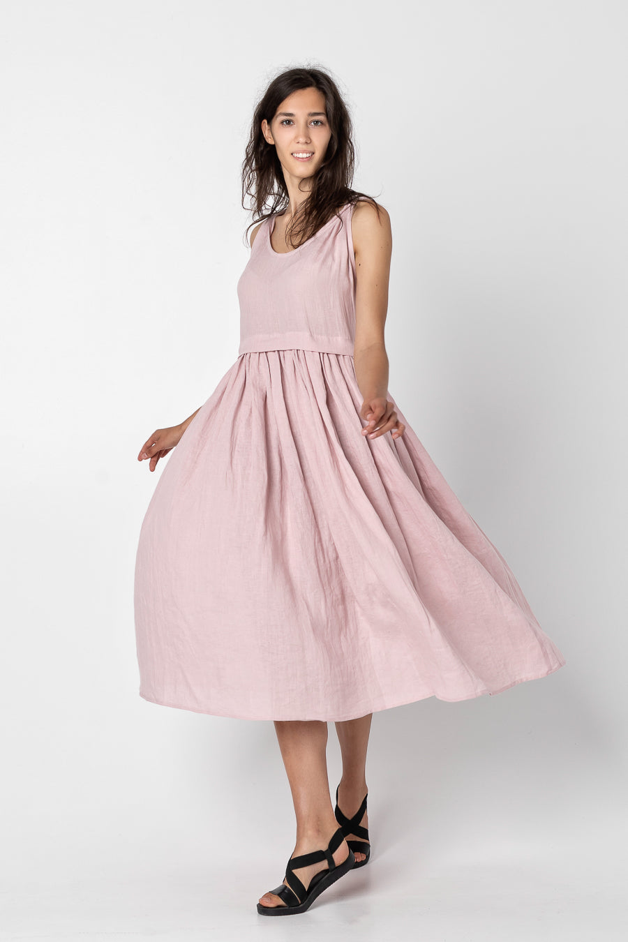 KUKLIA | Linen dress with pockets - Mezzoroni