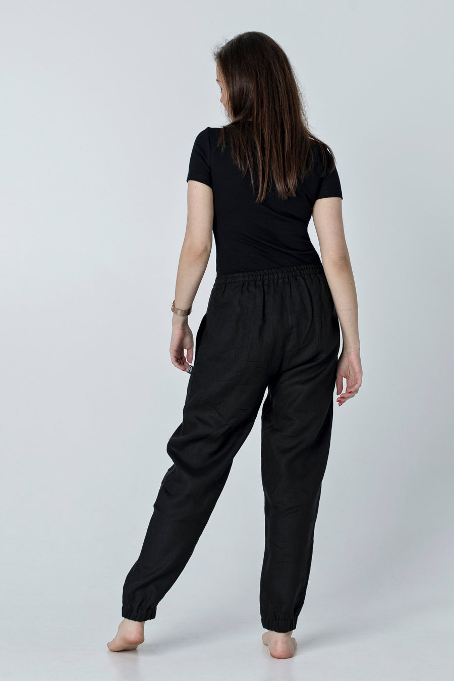 SORANA | high waisted linen pants with drawstrings