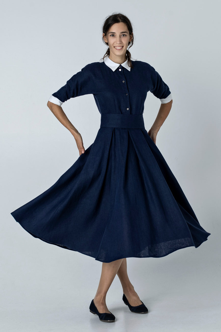 DIANA | 1950s swing dress, peter pan collar dress