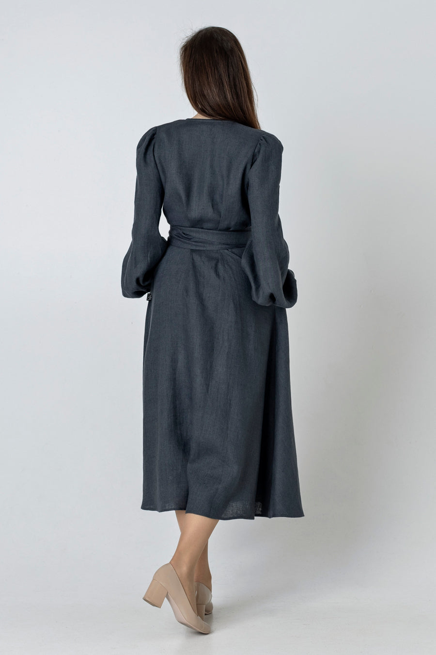MIDORI | Flowy Linen Wrap Dress