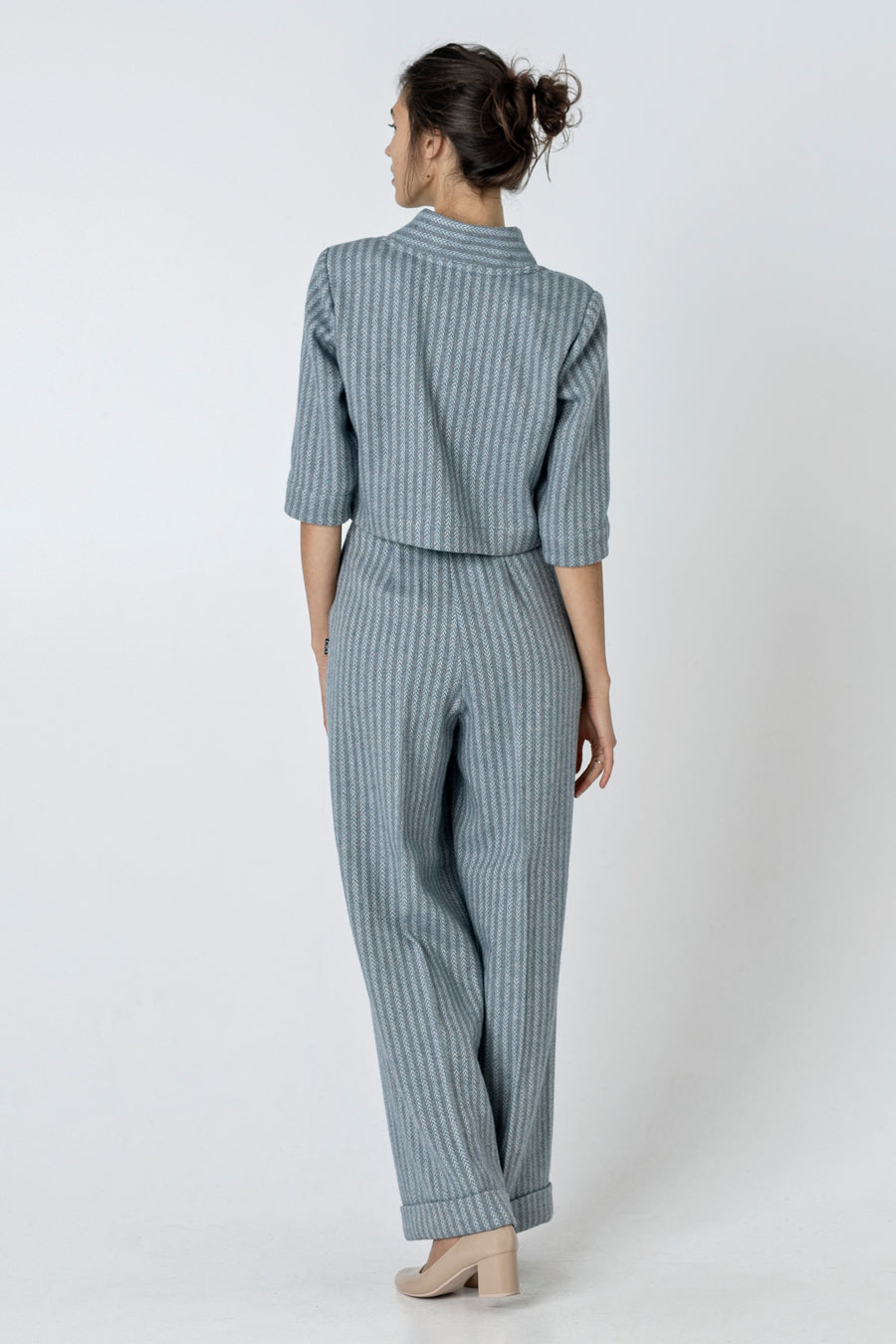ZENA | shawl collar pullover top wool & linen
